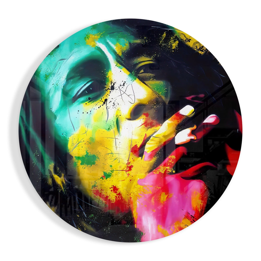 Bob Marley Glass Wall Art