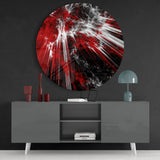Red Explosion Glass Wall Art