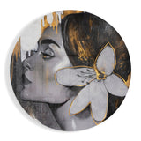 Floral Woman Glass Wall Art