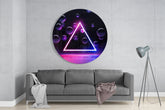 Neon Triangle Glass Wall Art