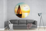 Sailboat Glass Wall Art