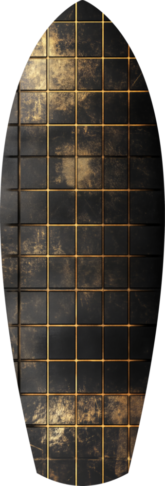 Golden Surf Reflection Glass Wall Art