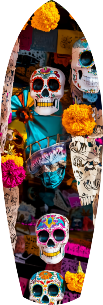 Colorful Skulls Glass Wall Art