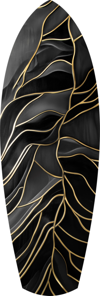 Golden Waves Glass Wall Art