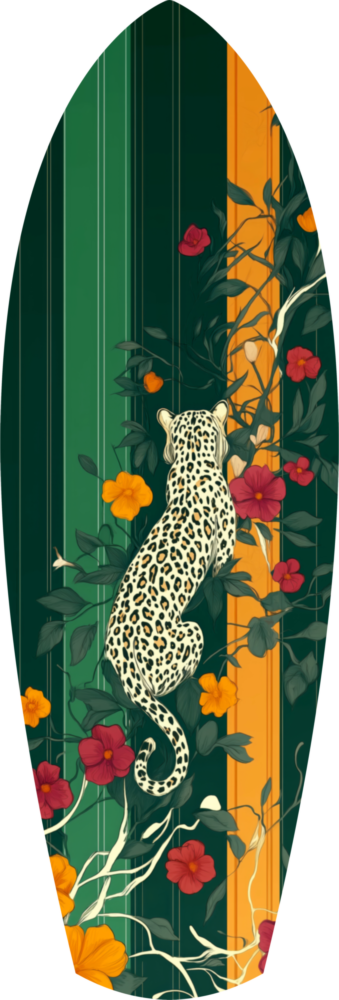 Tiger in the Jungle Glass Wall Art