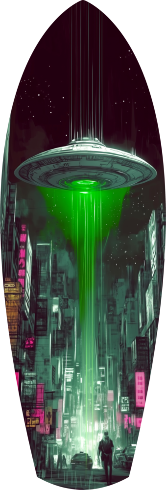 Alien Invade Glass Wall Art