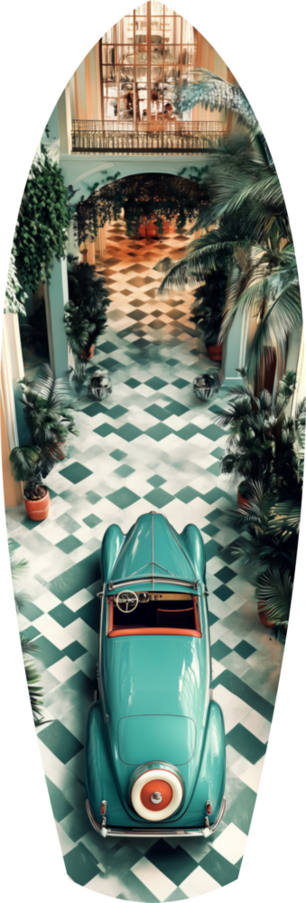 50s Vintage Garage Glass Wall Art