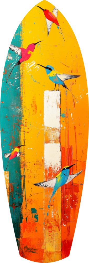 Birds in Colors Glass Wall Art