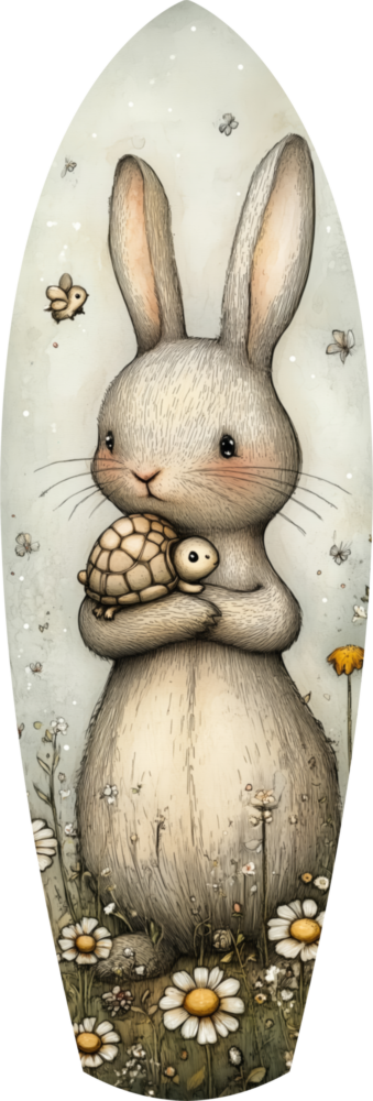 Cute Rabbit Glass Wall Art