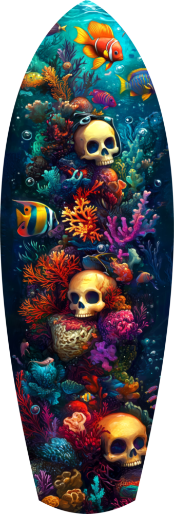 Coral Depths Skulls of the Sea Glass Wall Art