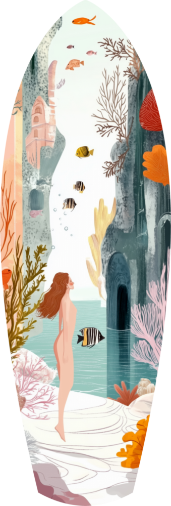 Utopic Seashore Glass Wall Art