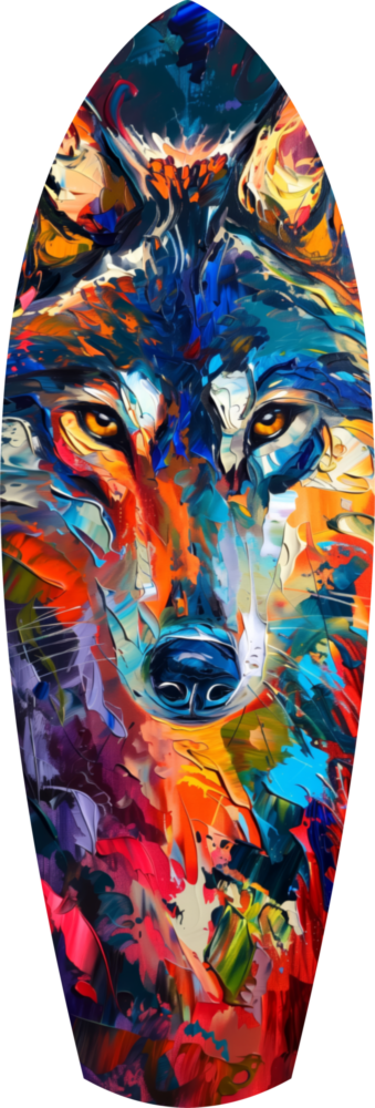 Alone Wolf V2 Glass Wall Art