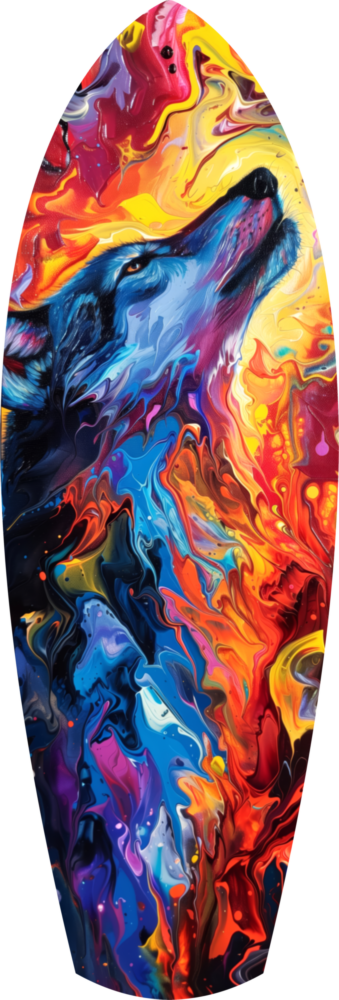 Alone Wolf V4 Glass Wall Art