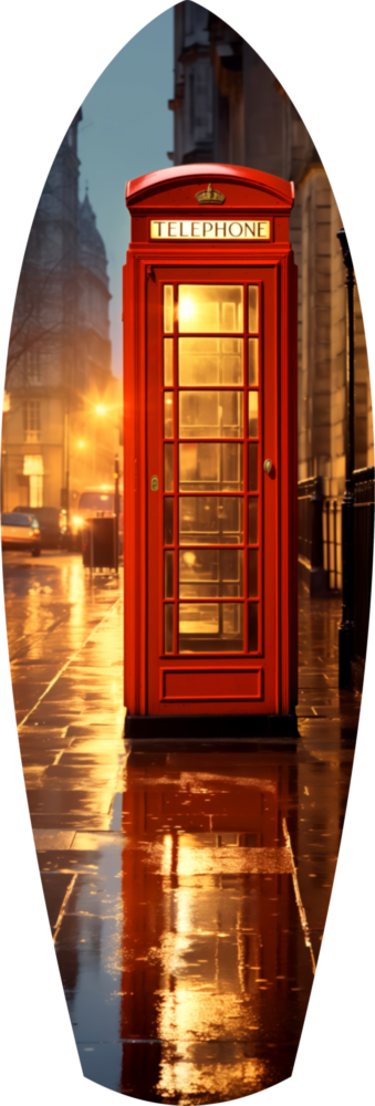 London Phone Booth Glass Wall Art