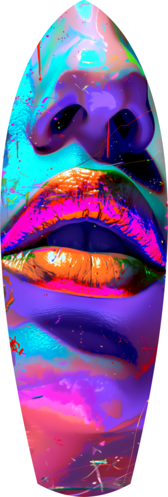 Colorful Lips V14 Glass Wall Art
