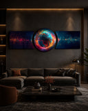 Glowing Cosmic Planet 3 Piece Glass Wall Art