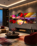 Vivid Painted Horizon Color Storm 3 Piece Glass Wall Art