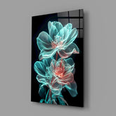 Flowers Blooming in the Light Glass Wall Art || Designer Collection