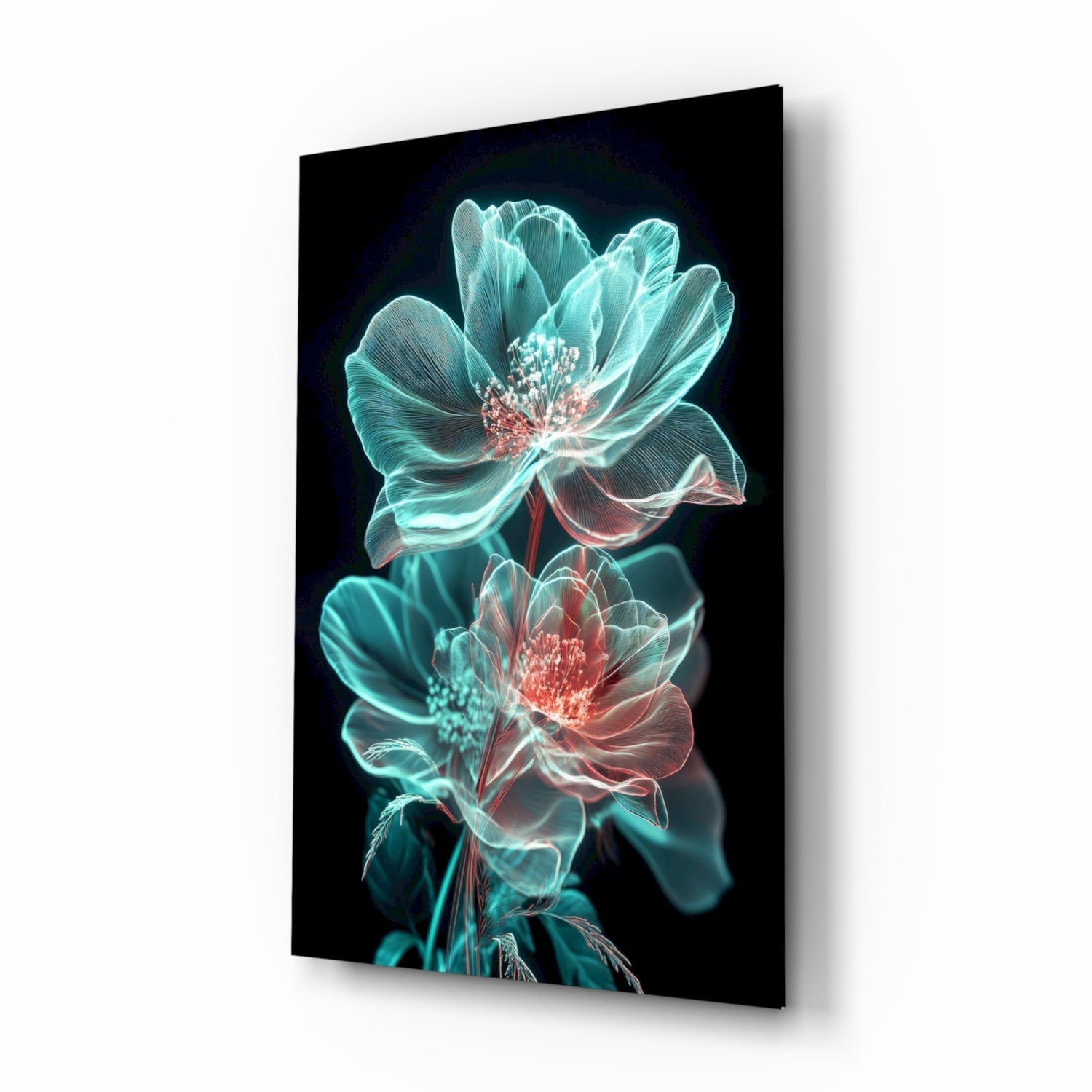 Flowers Blooming in the Light Glass Wall Art || Designer Collection