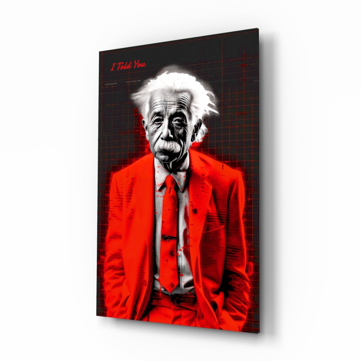 Albert Einstein's Colorful World Glass Wall Art || Designer Collection