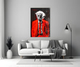 Albert Einstein's Colorful World Glass Wall Art || Designer Collection