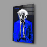 Albert Einstein's Colorful World Glass Wall Art || Designer Collection