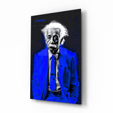 Albert Einstein's Colorful World Glass Wall Art || Designer Collection
