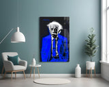 Albert Einstein's Colorful World Glass Wall Art || Designer Collection