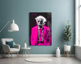 Albert Einstein's Colorful World Glass Wall Art || Designer Collection