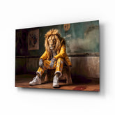 Yellow Jacket King Glass Wall Art || Designer Collection