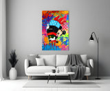 Mickey in the World of Brands Glass Wall Art || Designer Collection