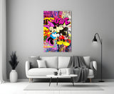 Mickey and Minnie: The Color of Love Glass Wall Art || Designer Collection