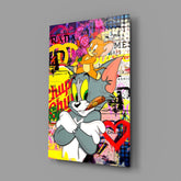 Tom and Jerry: Street Art Glass Wall Art || Designer Collection