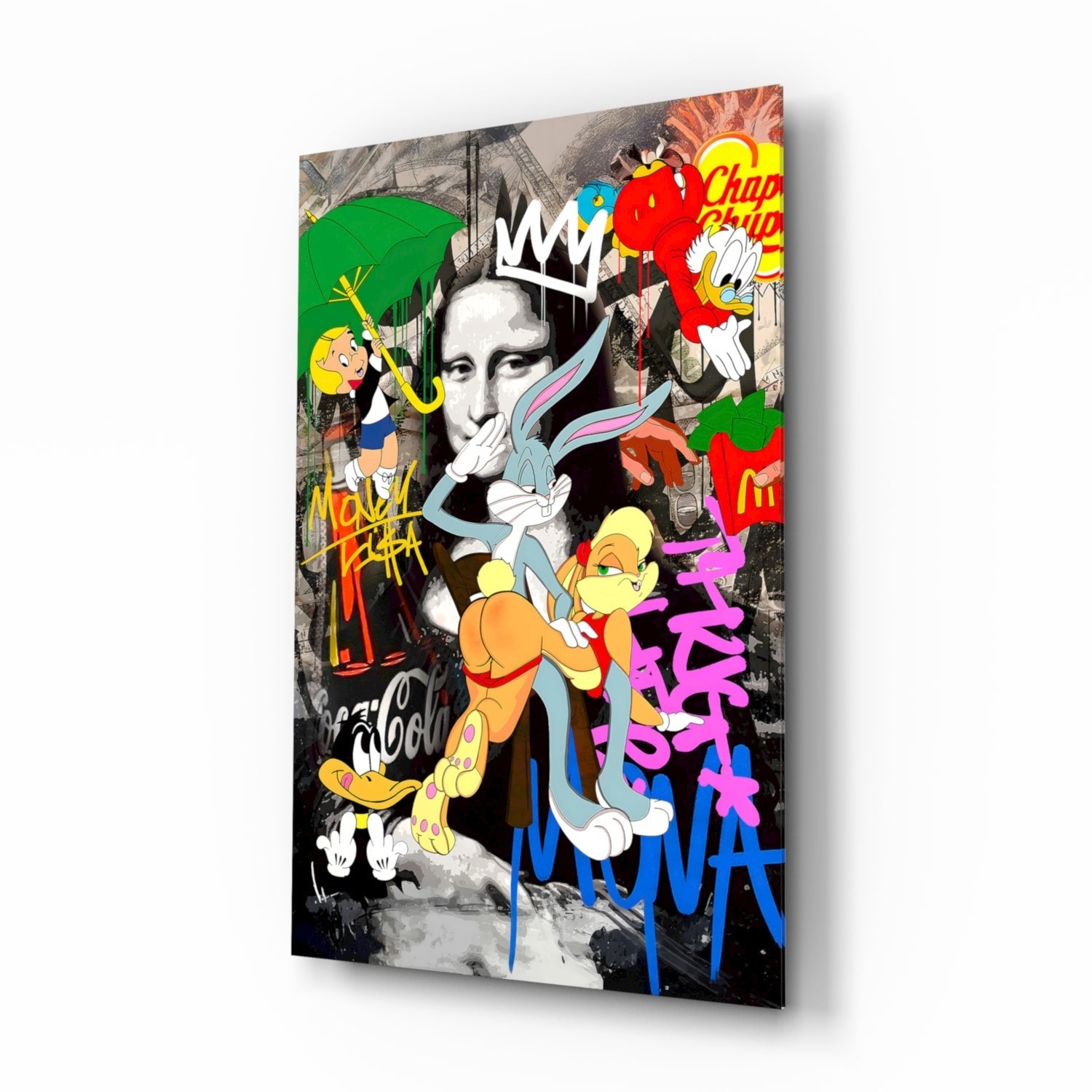 Mona Lisa: Pop Art Mayhem Glass Wall Art || Designer Collection