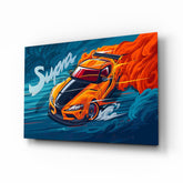 Supra Blazing Speed Glass Wall Art || Designer Collection