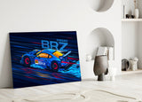 Subaru BRZ Blue Speed Glass Wall Art || Designer Collection