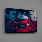 EVO X Red Storm Glass Wall Art || Designer Collection