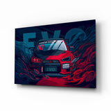 EVO X Red Storm Glass Wall Art || Designer Collection