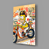 Biker Homer Gulf Style Glass Wall Art || Designer Collection