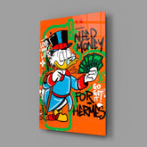 Hermes' Scrooge Glass Wall Art || Designer Collection
