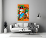 Hermes' Scrooge Glass Wall Art || Designer Collection