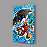 Scrooge's Money Rain Glass Wall Art || Designer Collection