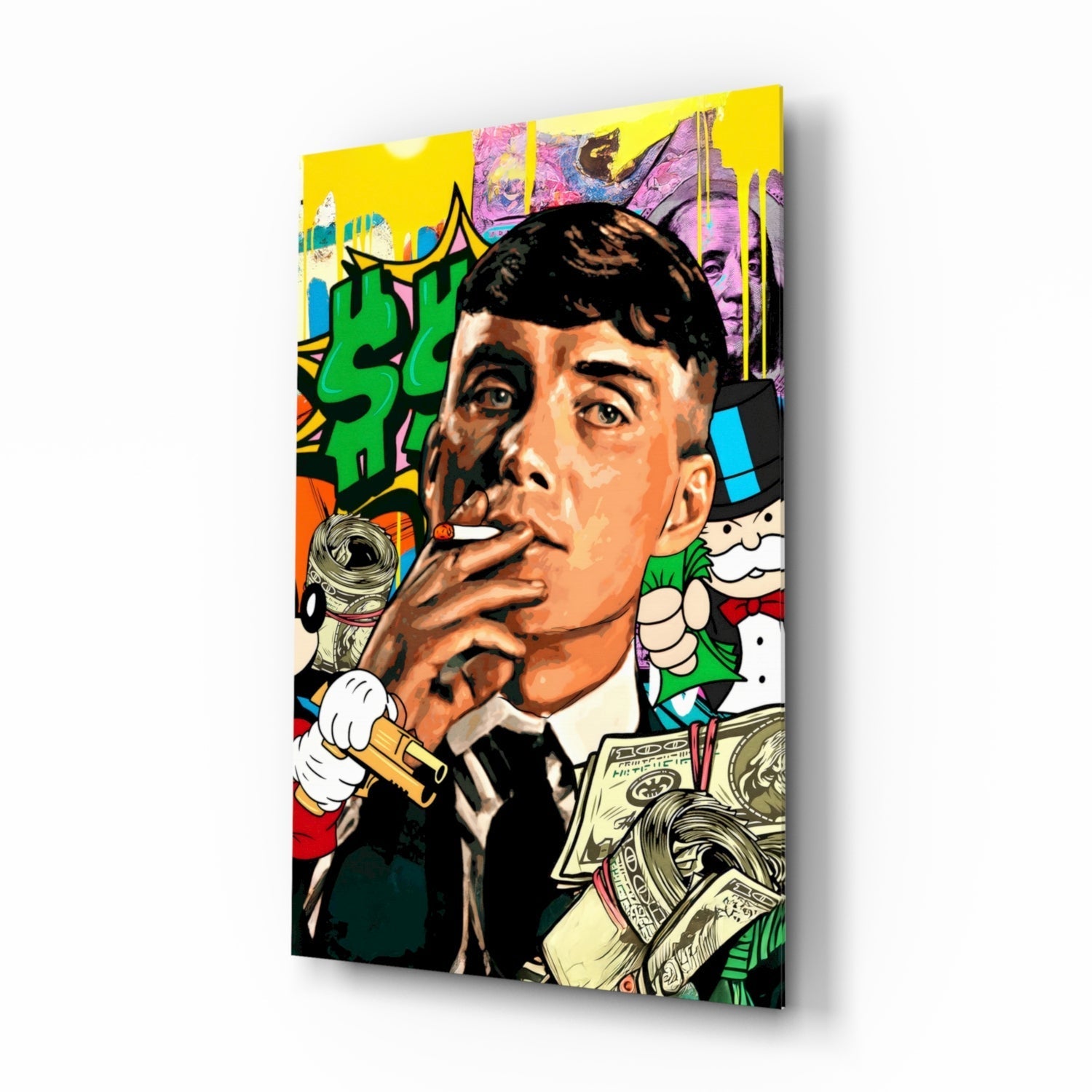 Tommy Shelby Money and Power Glass Wall Art || Designer Collection