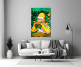 Homer The Taste of Greed Glass Wall Art || Designer Collection