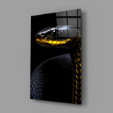 Black and Yellow Viper Glass Wall Art || Designer Collection