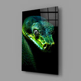 Emerald Green Viper Glass Wall Art || Designer Collection