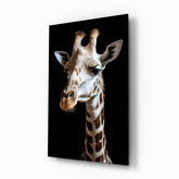 Light Colored Giraffe Portrait Glass Wall Art || Designer Collection