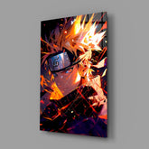 Naruto Flame Energy Glass Wall Art || Designer Collection