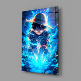 Luffy Blue Lightning Glass Wall Art || Designer Collection