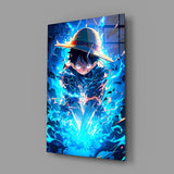 Luffy Blue Lightning Glass Wall Art || Designer Collection